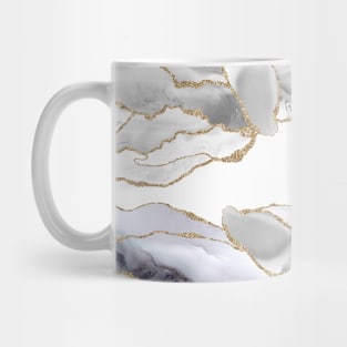 White and Gold Glitter Agate Mug